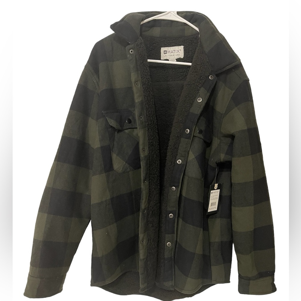 NWT Green & black button up jacket